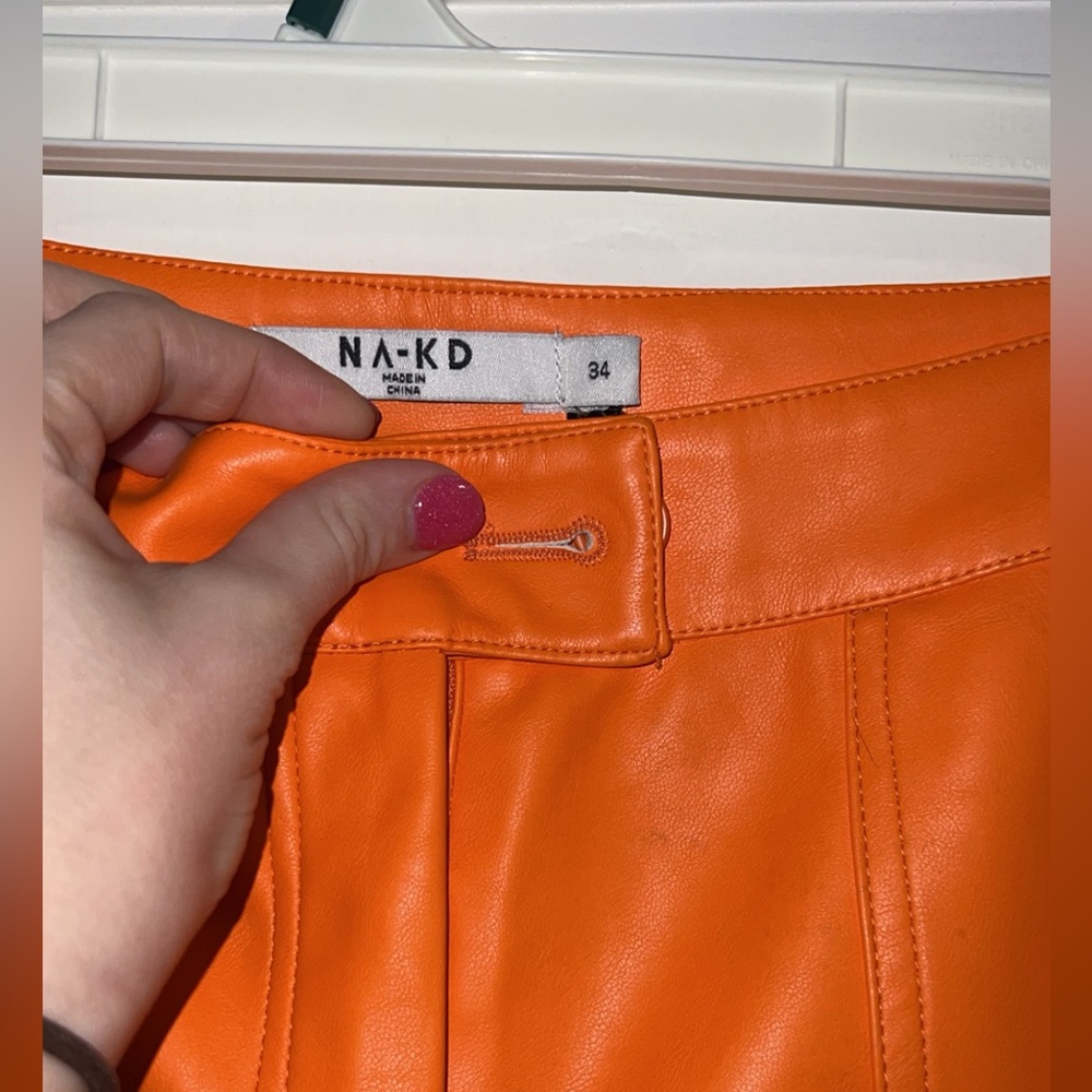Orange Leather Pants